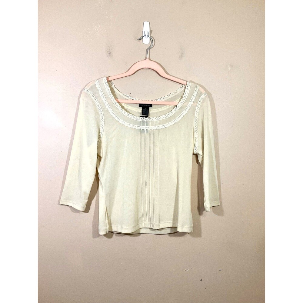 VTG Limited Sheer Scoop Neck Shirt Biege M 90s Boho Fairy Coquette Romantic NWT